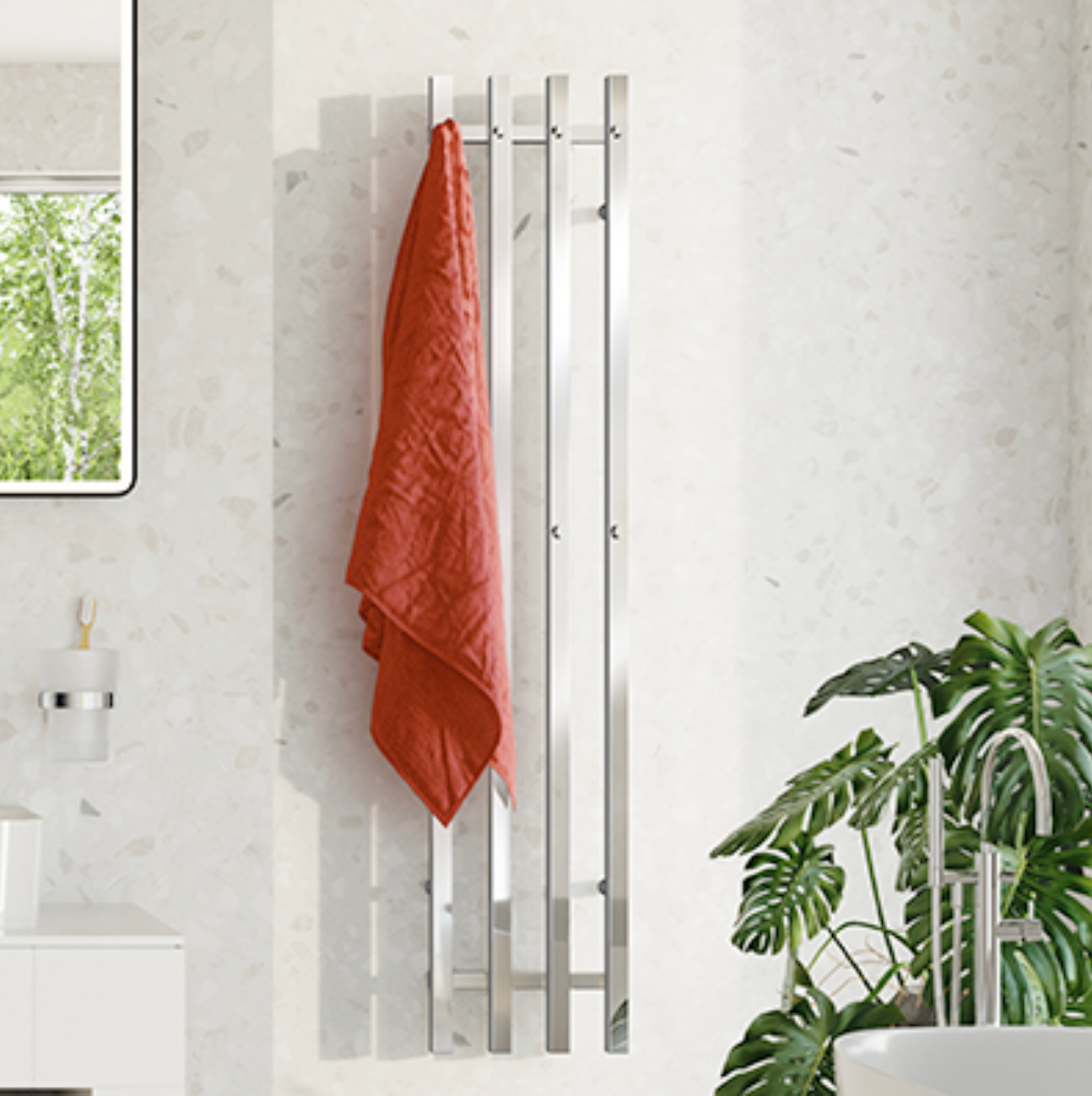 Handtuchwärmer, Vertikal 4-er mit Timer Smedbo DRY