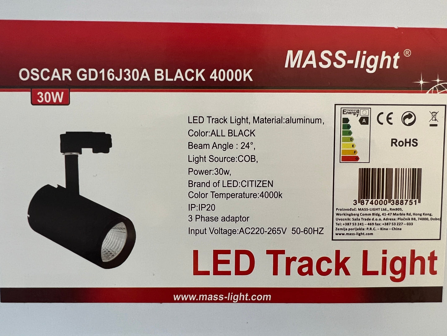 LED Strahler, 3- Phasen, 400K ideal für Büro oder Ladenlokal